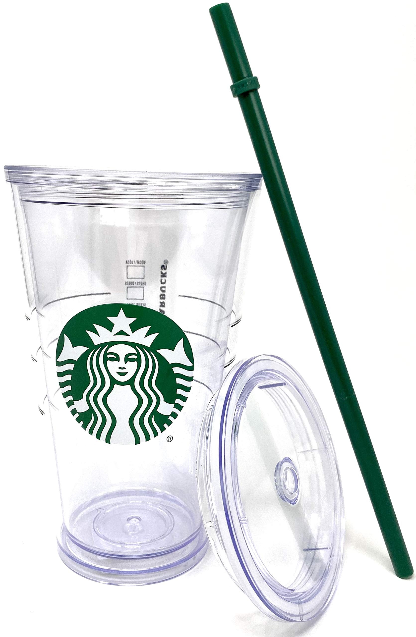 Starbucks green straw and double-wall insulation help keep beverages cold longer.