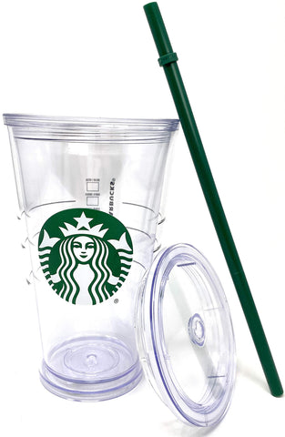 Starbucks green straw and double-wall insulation help keep beverages cold longer.