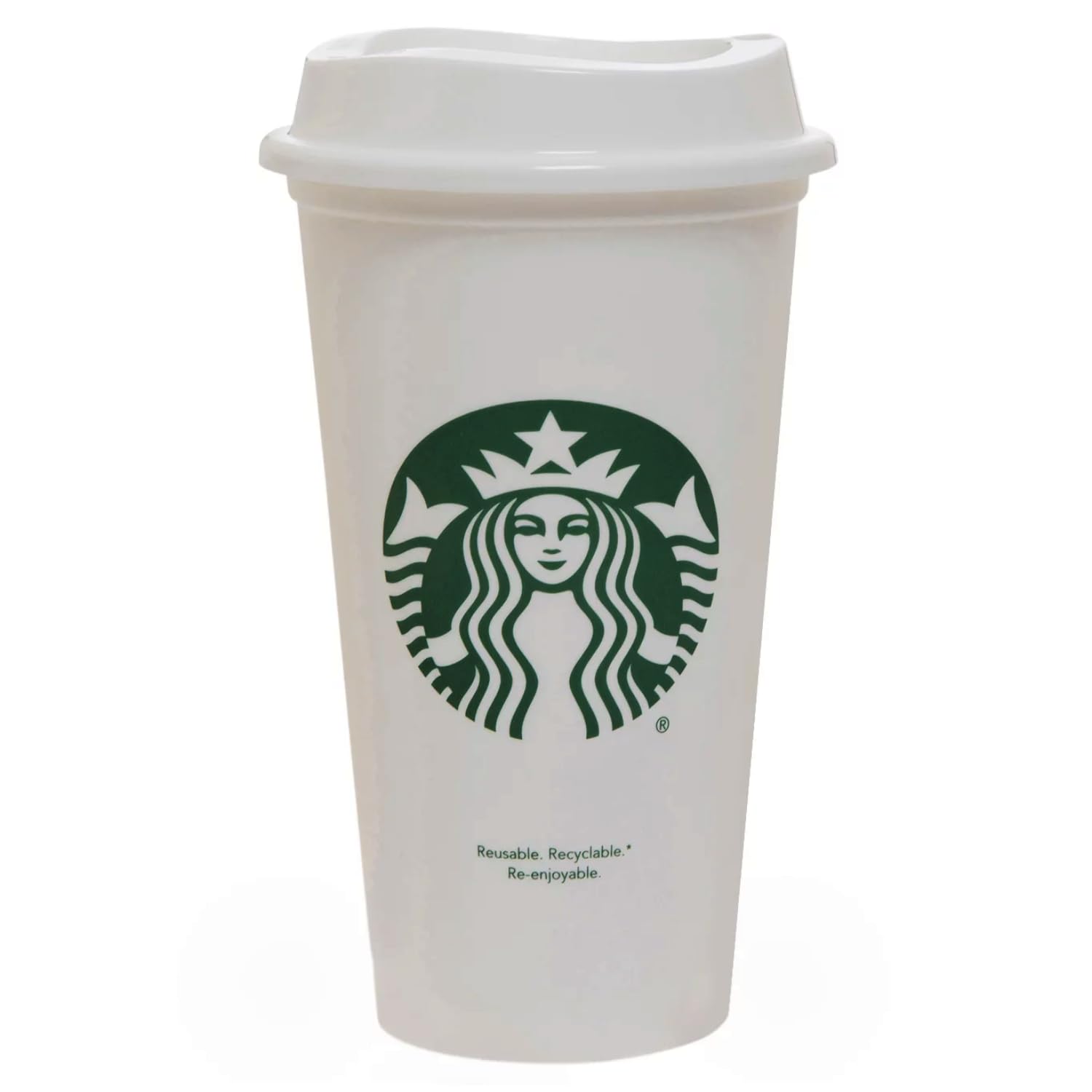 Starbucks 16oz cup with lid, durable and travel-friendly.