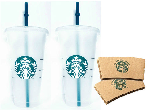 Starbucks 24 oz frosted reusable cup with lid and straw for on-the-go cold drinks