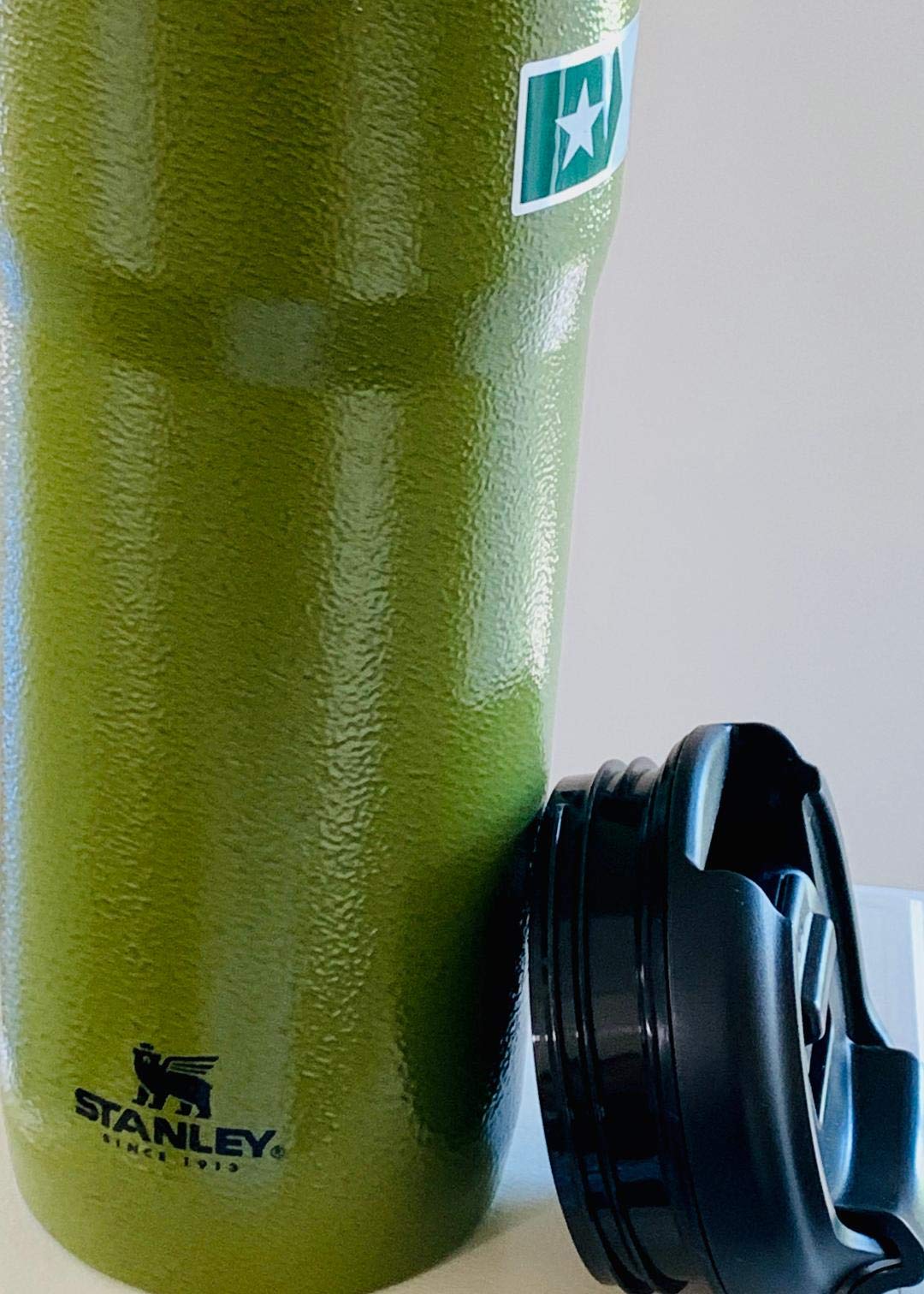 Starbucks x Stanley tumbler dishwasher safe symbol for quick cleanup.