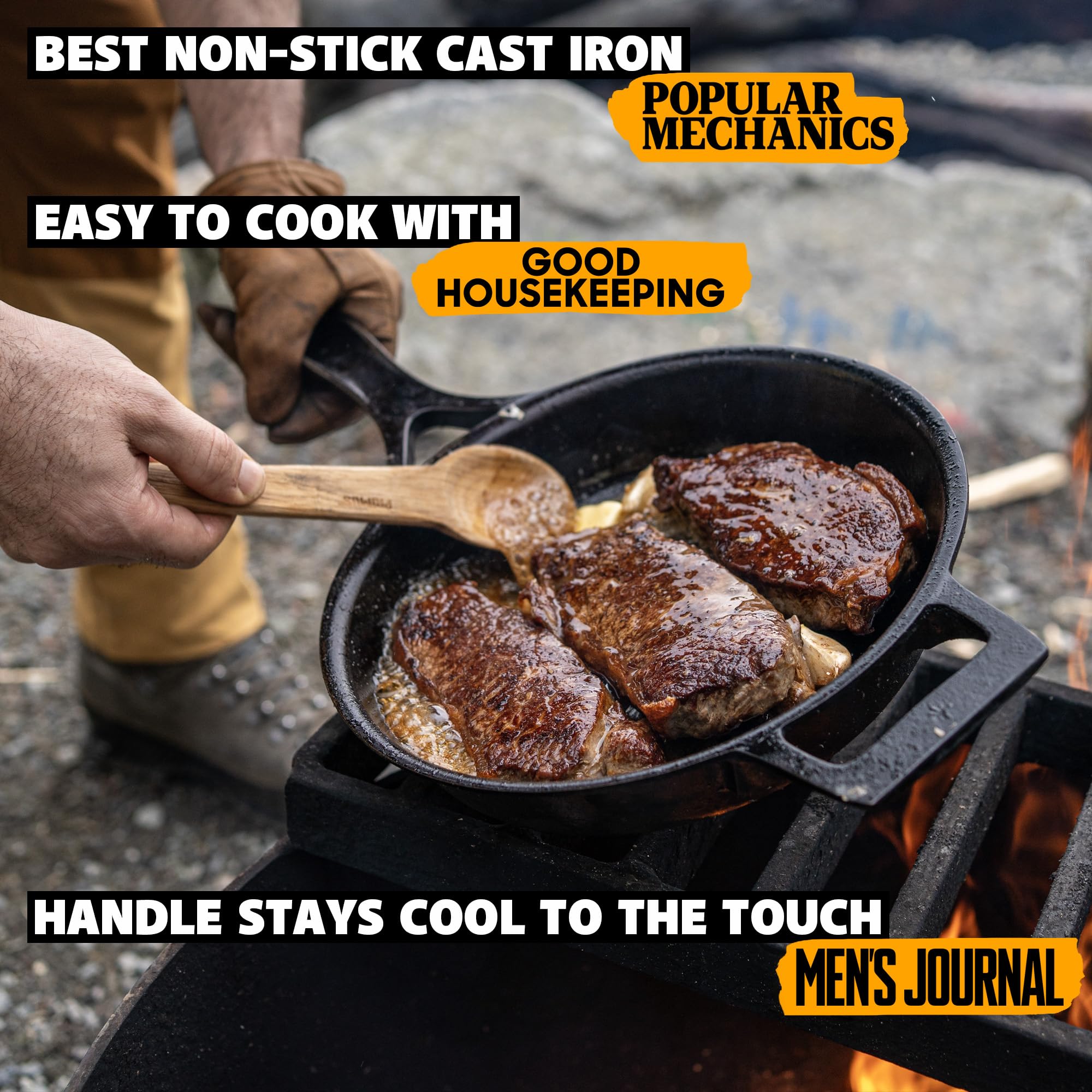 Stargazer skillet excellent heat retention for browning and even searing.