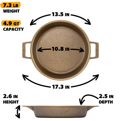 Stargazer skillet proudly made in the USA from durable cast iron.