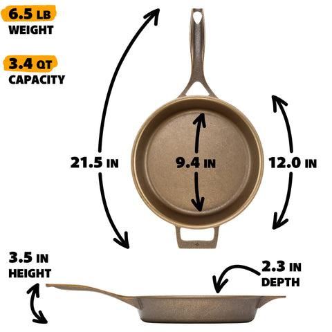Stargazer skillet ready to go from stove to oven