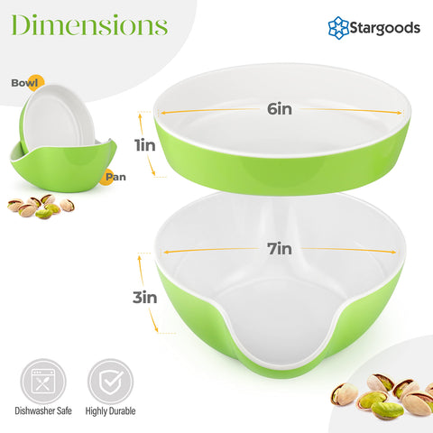Stargoods pistachio bowl space-saving twin compartments on a table.