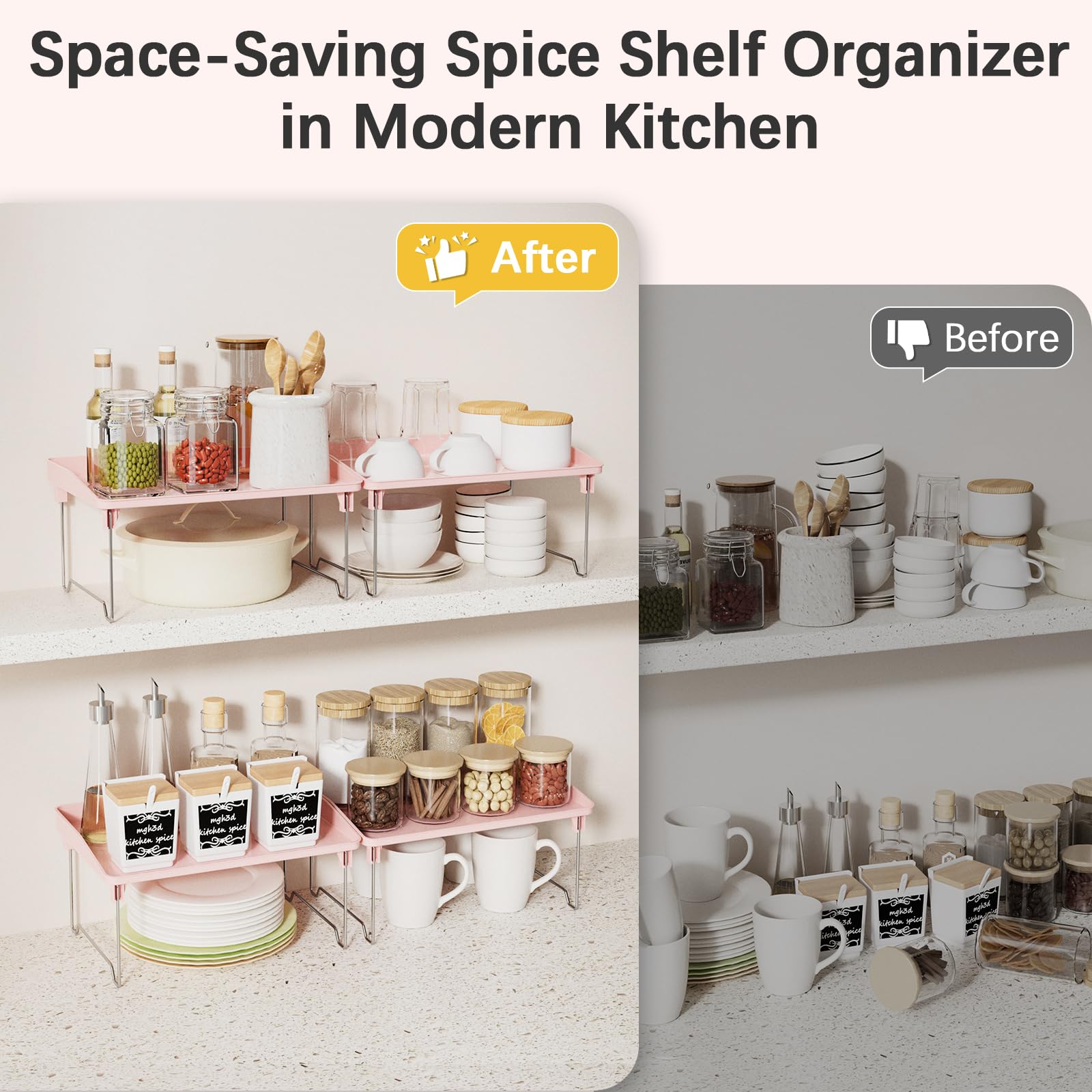 STARLATTA pink makeup storage shelf for vanity or desk