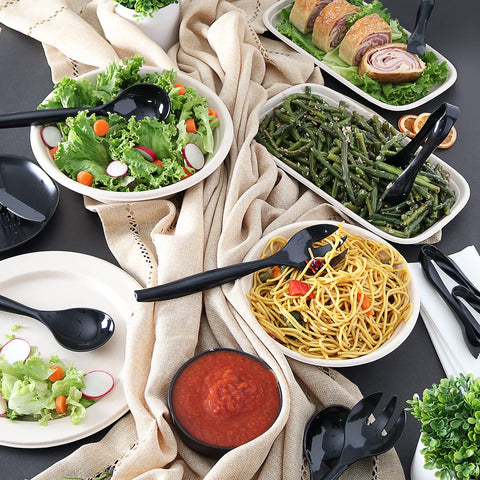 StarMar 10-inch serving spoons ready to serve soups and sauces.