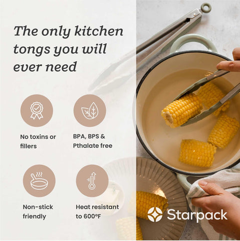 StarPack Home Get a Grip 12-inch tongs with extra reach for grilling.