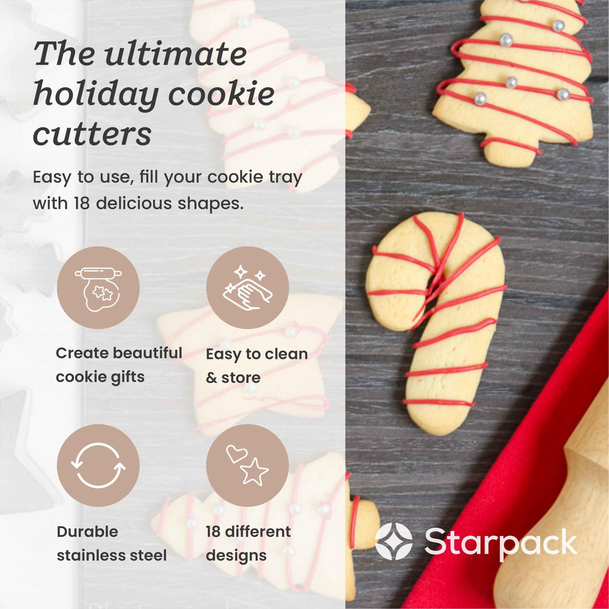 StarPack Home Bake Me Happy snowflake cutters ideal for holiday cookie trays