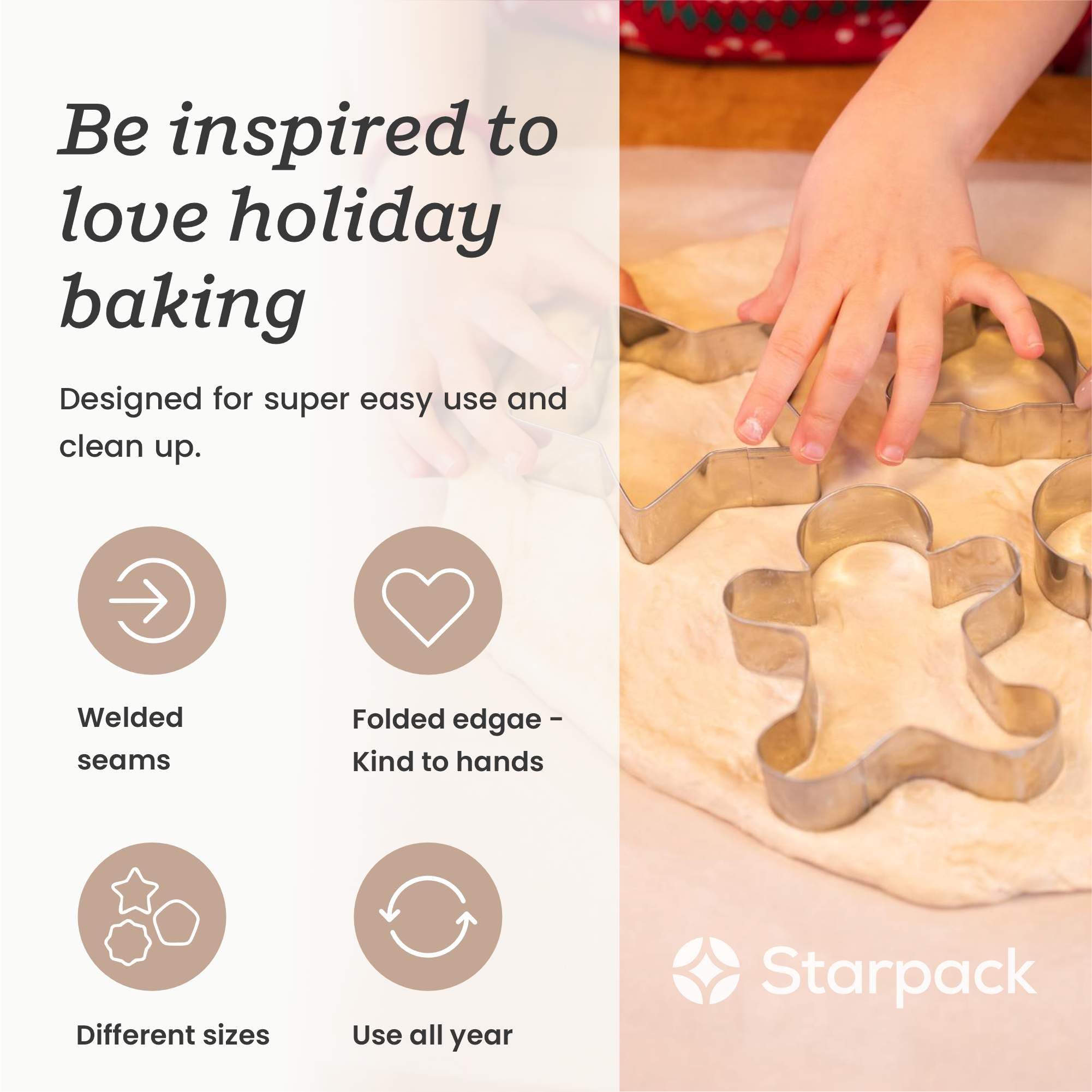 StarPack Home Bake Me Happy star cutters perfect for decorating festive treats