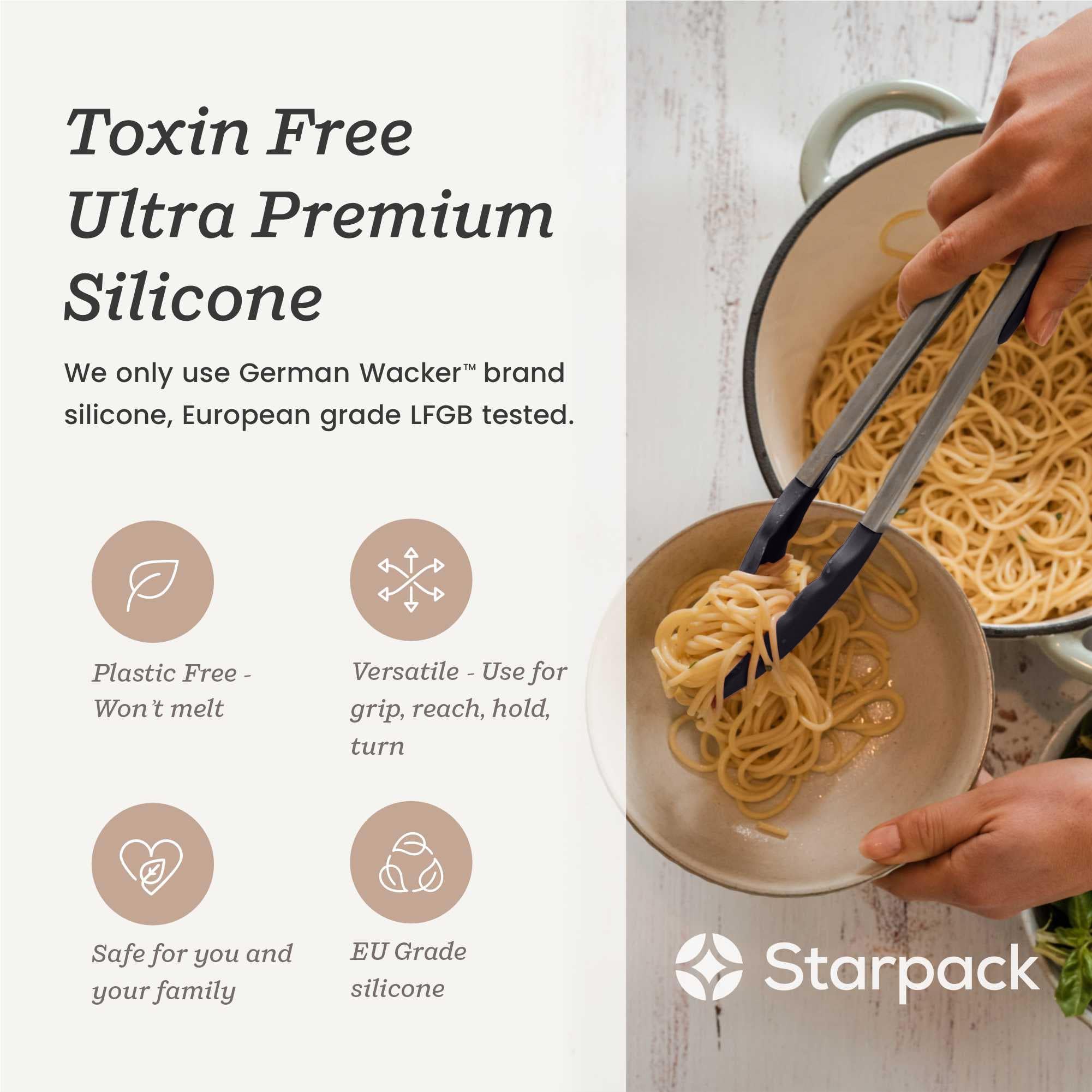 StarPack Home dishwasher-safe tongs for easy cleaning