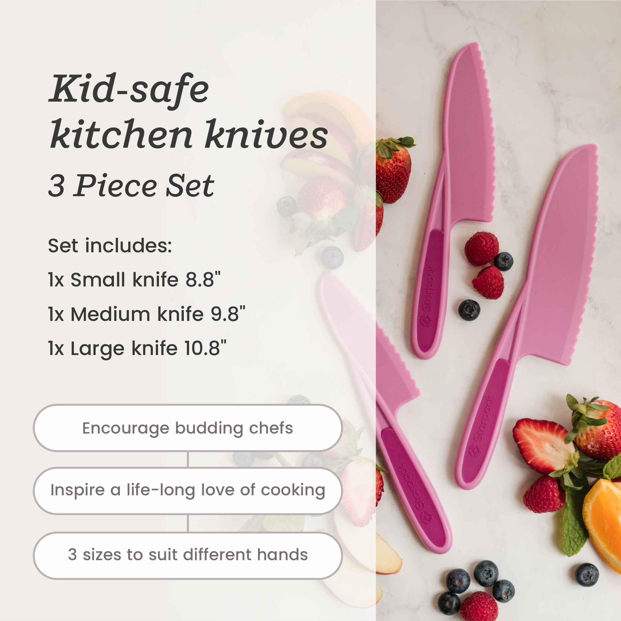StarPack Home Finger Loving large knife for sturdy slicing under supervision.