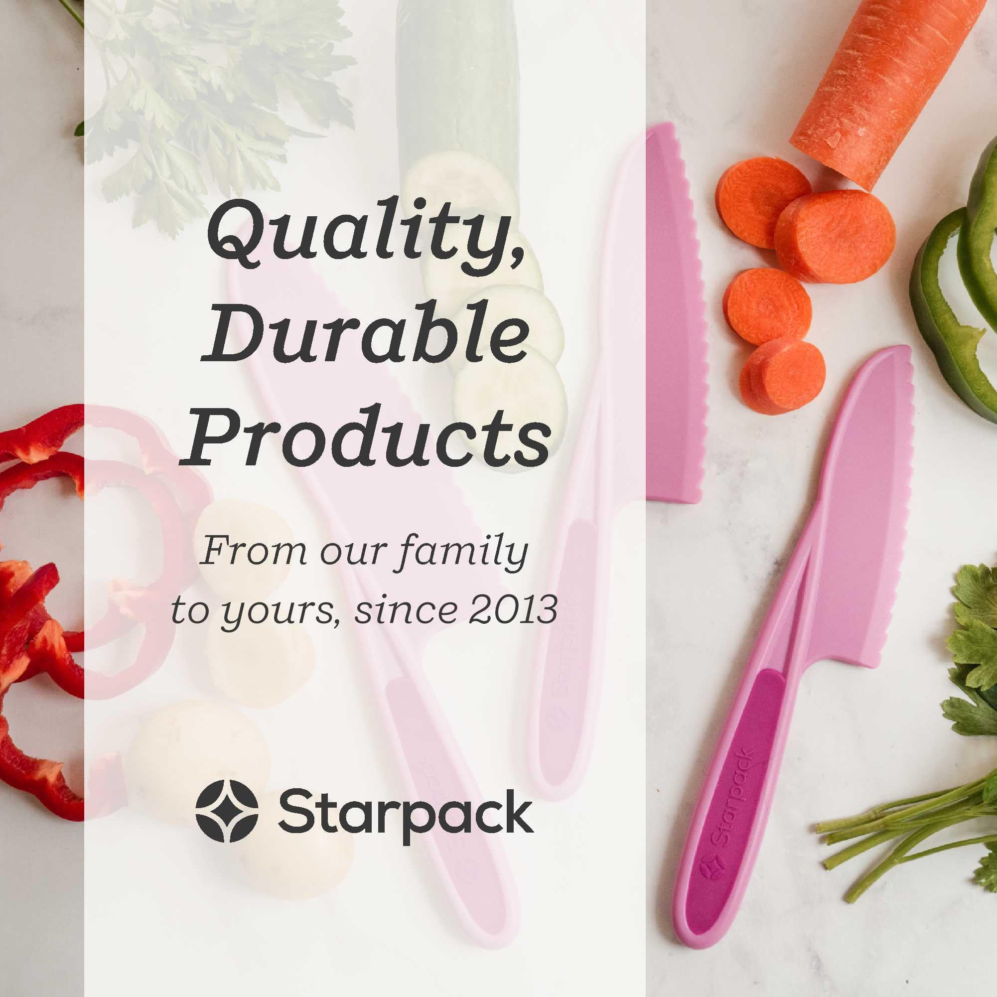 StarPack Home Finger Loving three-knife set for family cooking adventures.