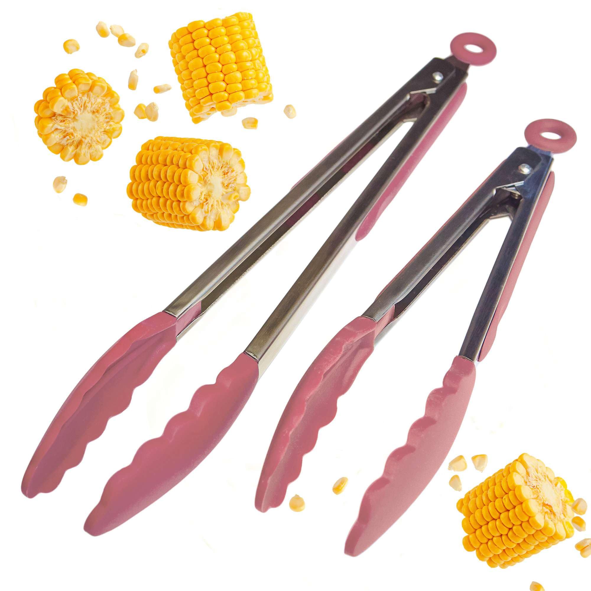 StarPack Home Get a Grip 9-inch tongs close-up with nonstick-safe silicone tips.