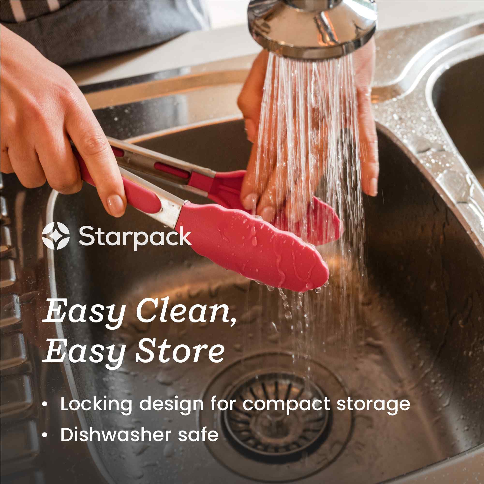 StarPack Home Get a Grip 9-inch tongs in use on grill for secure flipping.