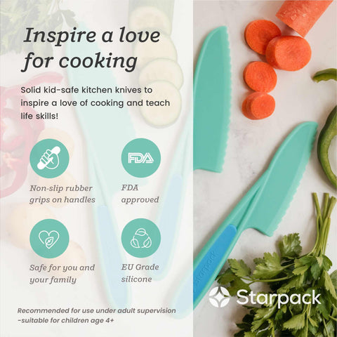 StarPack Home large kid-safe knife for real cooking under supervision.