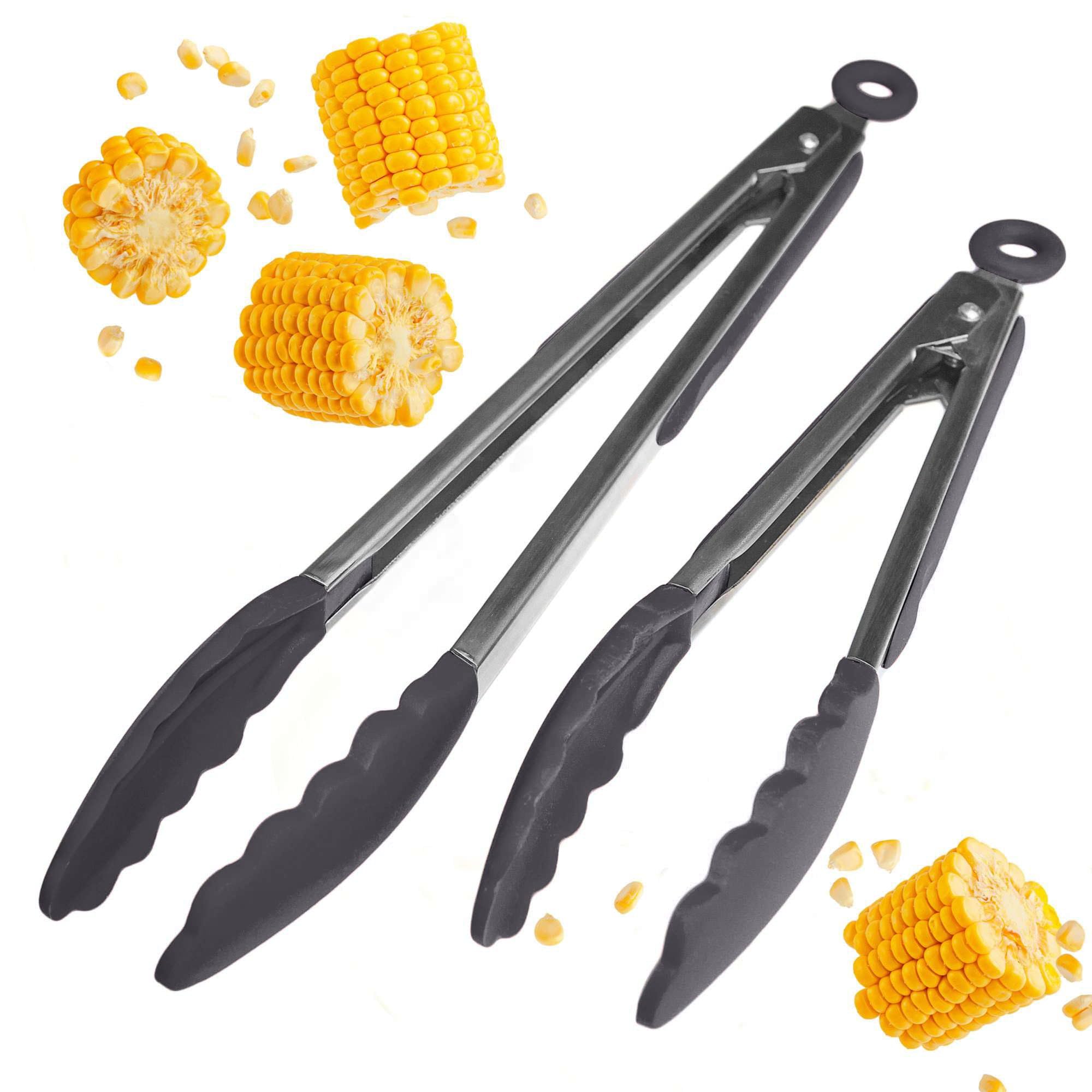 StarPack Home premium 9-inch tongs with silicone tips designed for nonstick cookware