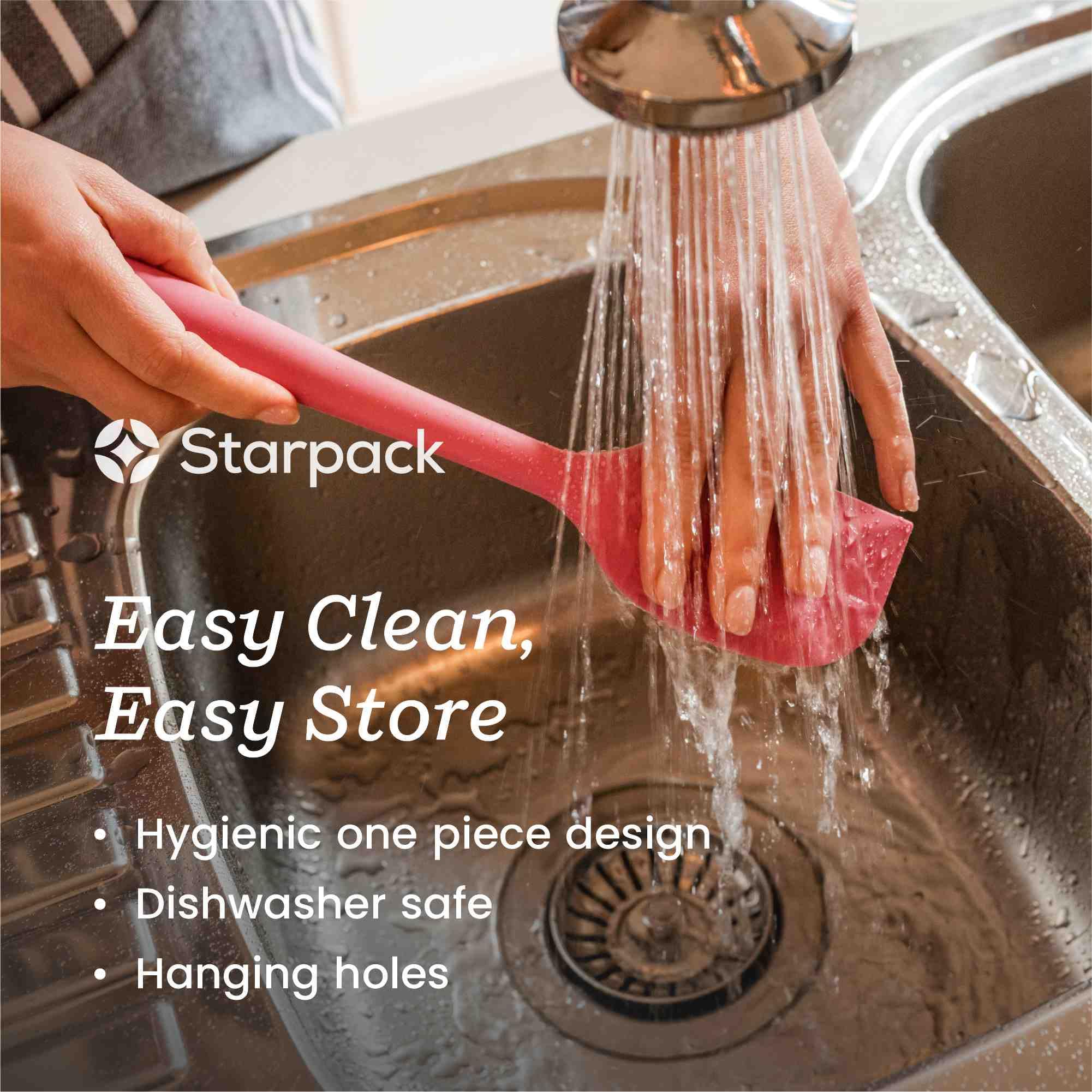 StarPack Home All Rounder silicone outer layer resists scratching on ceramic and nonstick cookware.