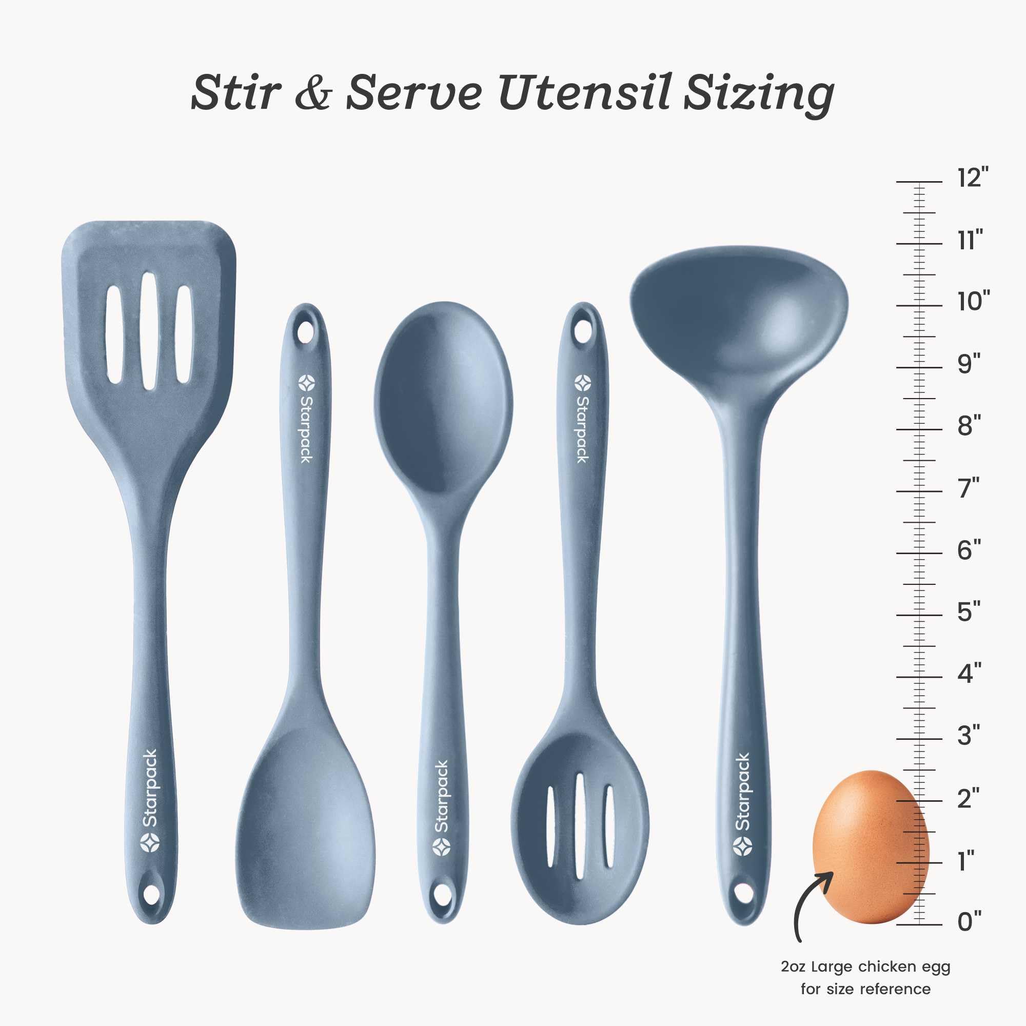 StarPack Home draining spoon close-up, slotted edge for quick drainage.