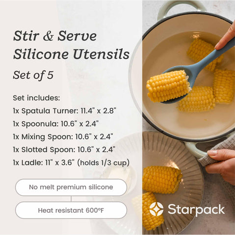 StarPack Home soup ladle close-up, 1/3 cup portion for serving.