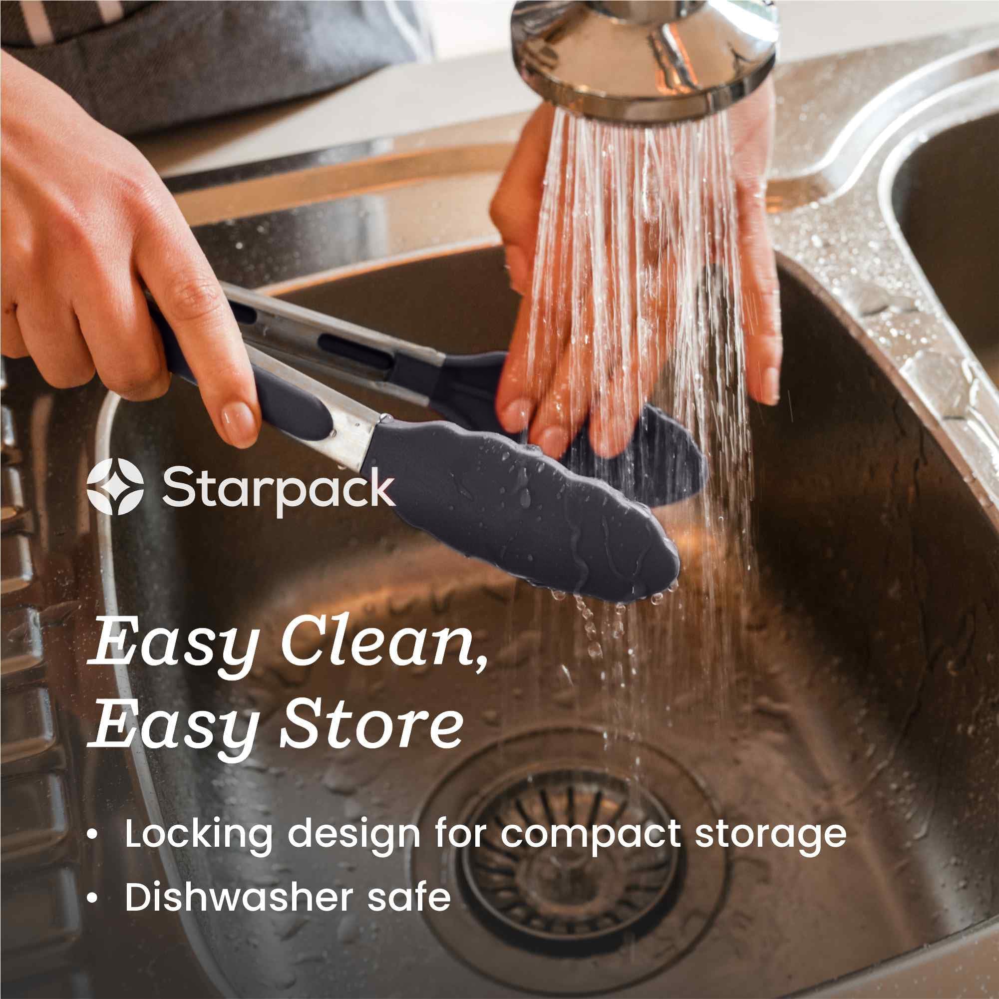StarPack Home tongs locking mechanism for compact storage