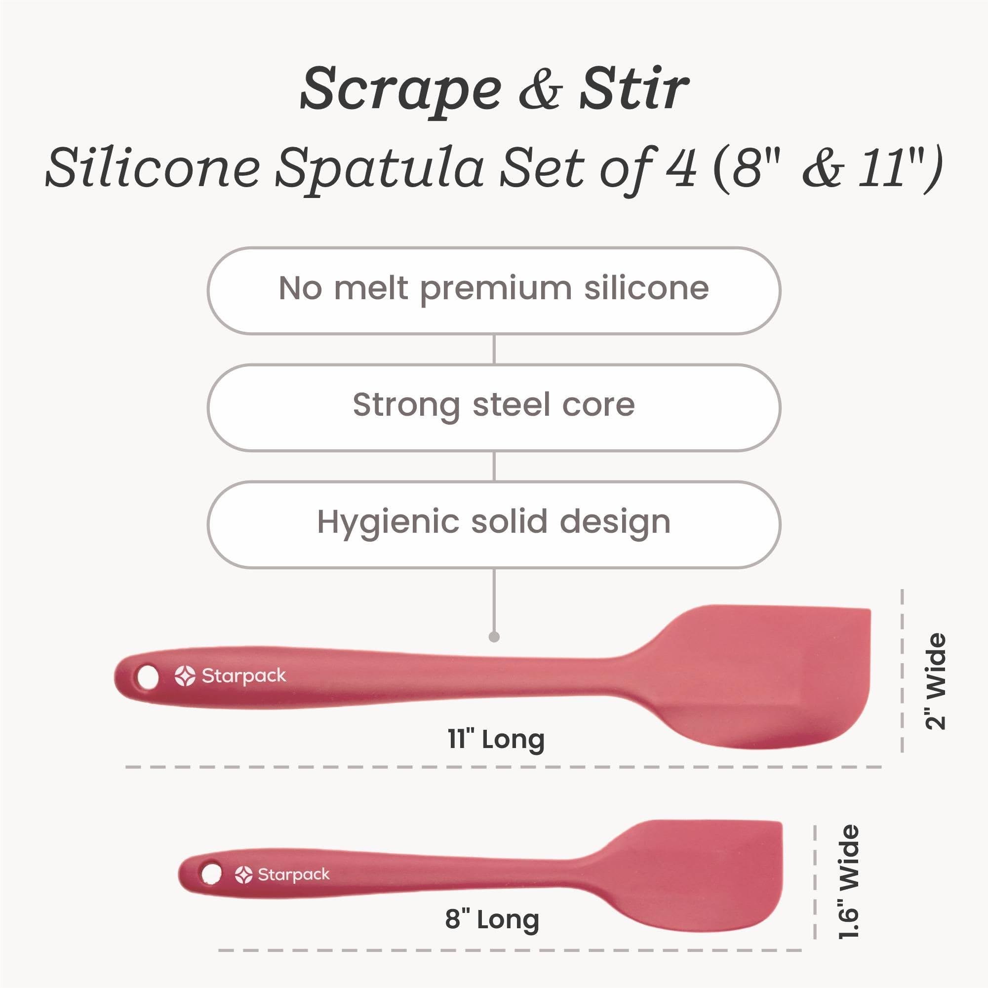 StarPack Scrape & Stir 600°F heat resistant spatula withstands high-heat cooking.