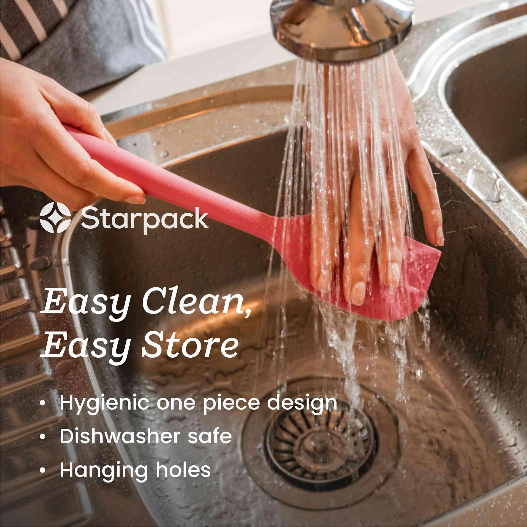 StarPack Scrape & Stir one-piece design keeps food away from seams.