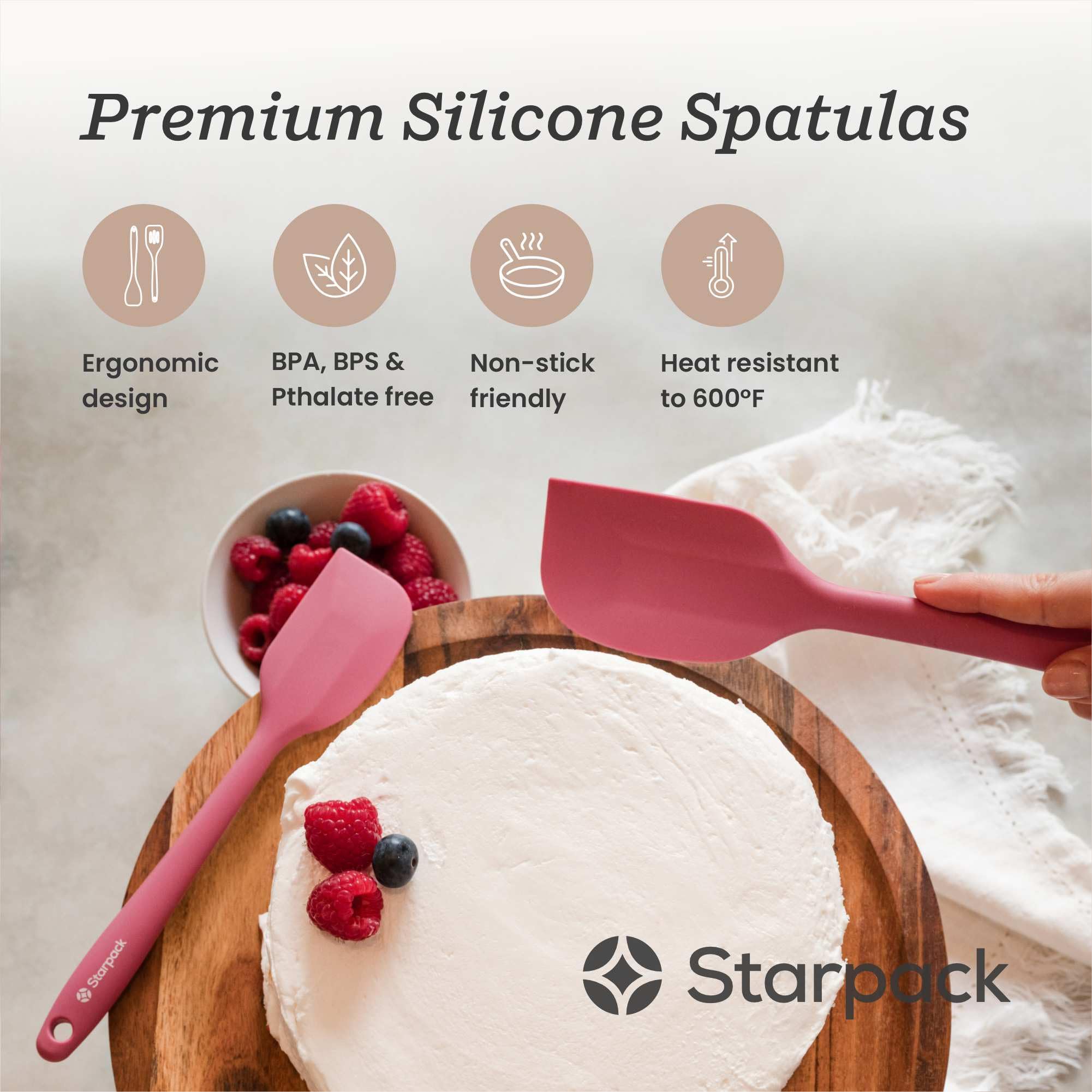 StarPack Scrape & Stir small spatula 8.5in ideal for delicate folding.