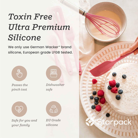 StarPack Scrape & Stir stainless steel core with premium silicone outer for reliability.