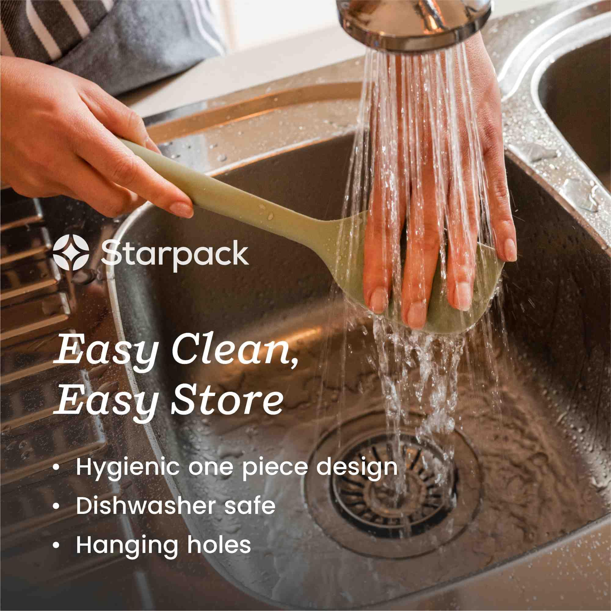 StarPack Home The All Rounder spoonula safe for ceramic and nonstick cookware.