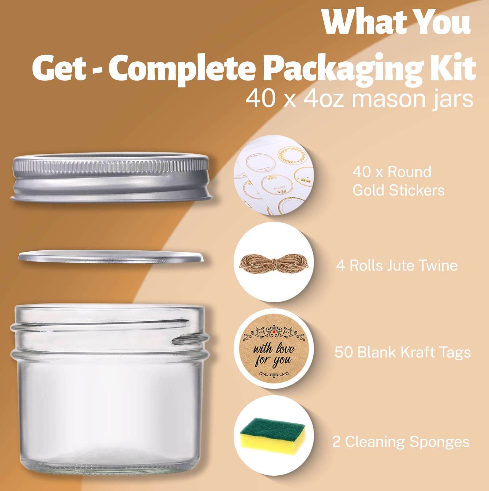 Starside mini jars suit jams, honey, spices, and gifting.