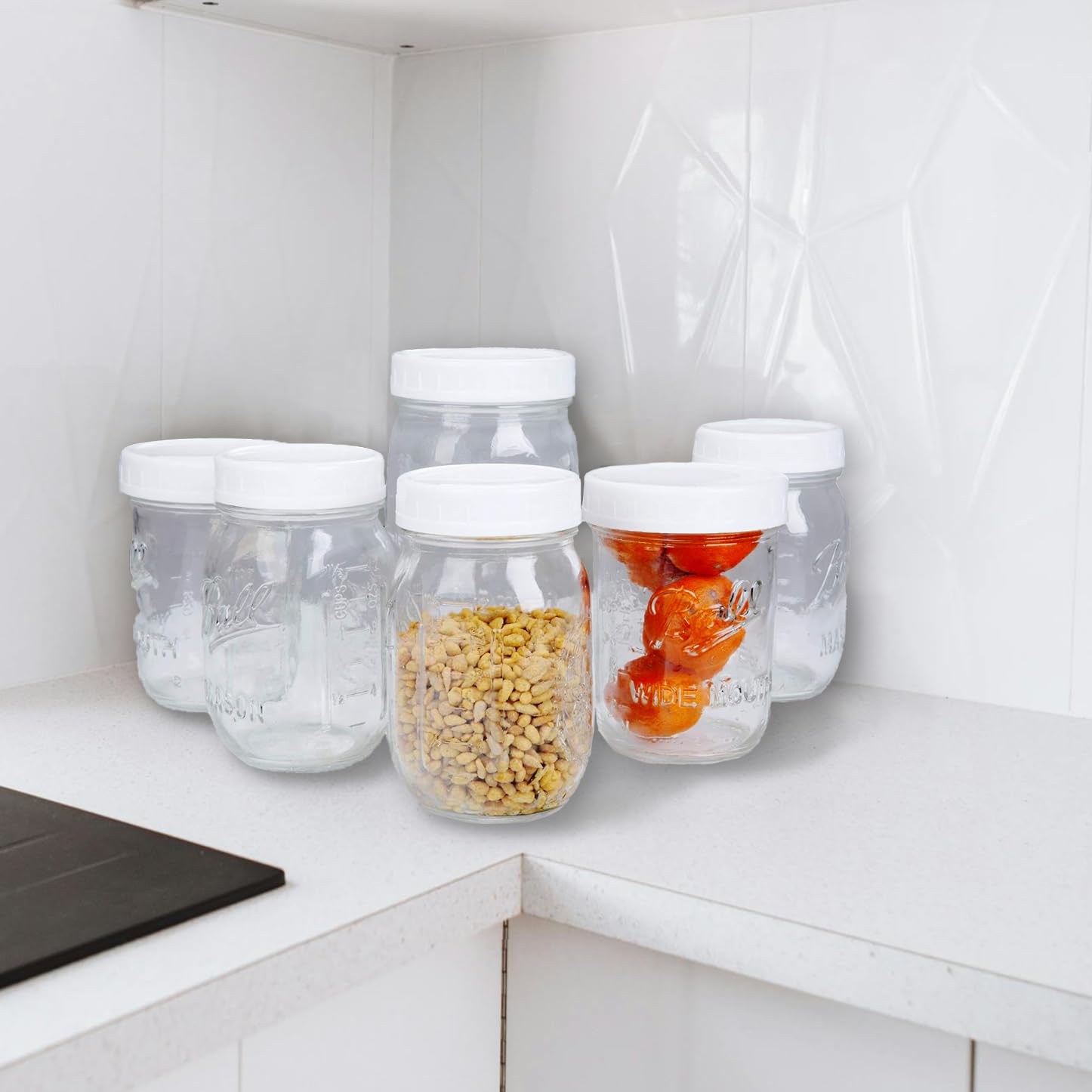 Staruby lids with wide ribbed edges offer easy grip when opening jars.