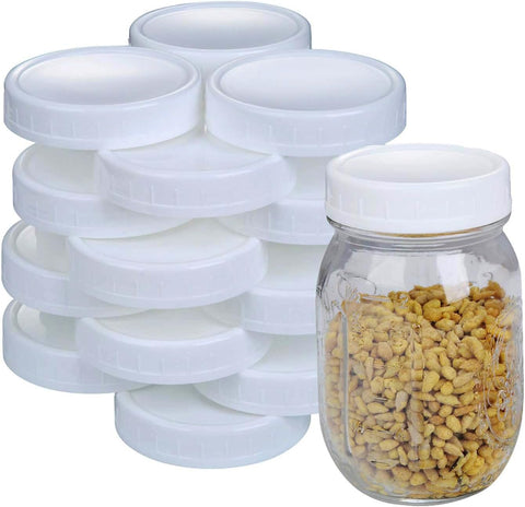 Staruby regular mouth lids 24-pack fit 70mm jars for reliable sealing.