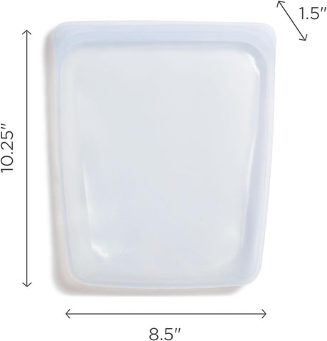 Stasher oven-safe silicone bag used for reheating in oven