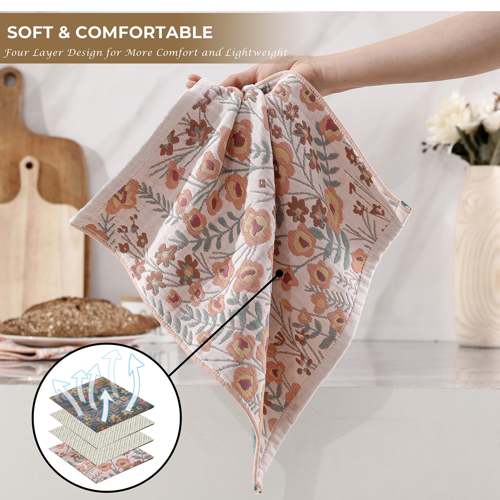 Gentle on surfaces, ideal for drying dishes and glassware without scratches.