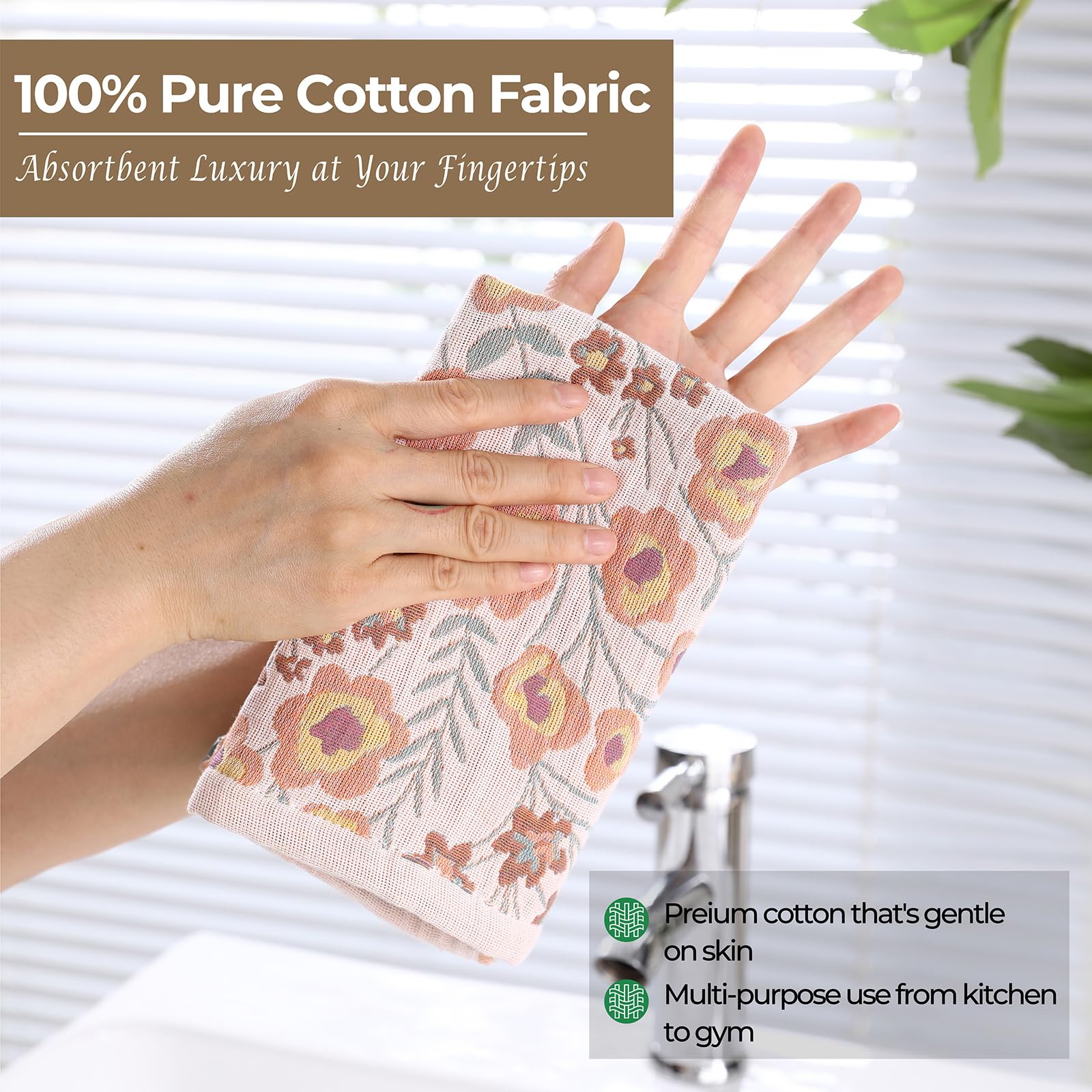 Hanging loop keeps towels accessible and neatly stored near the sink.