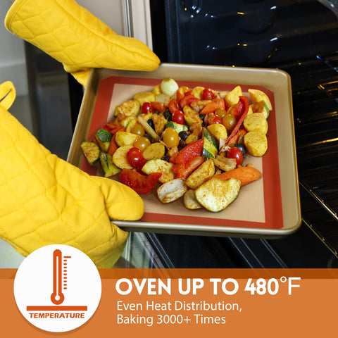 STATINT oven-safe silicone mat withstands wide temps for versatile cooking.