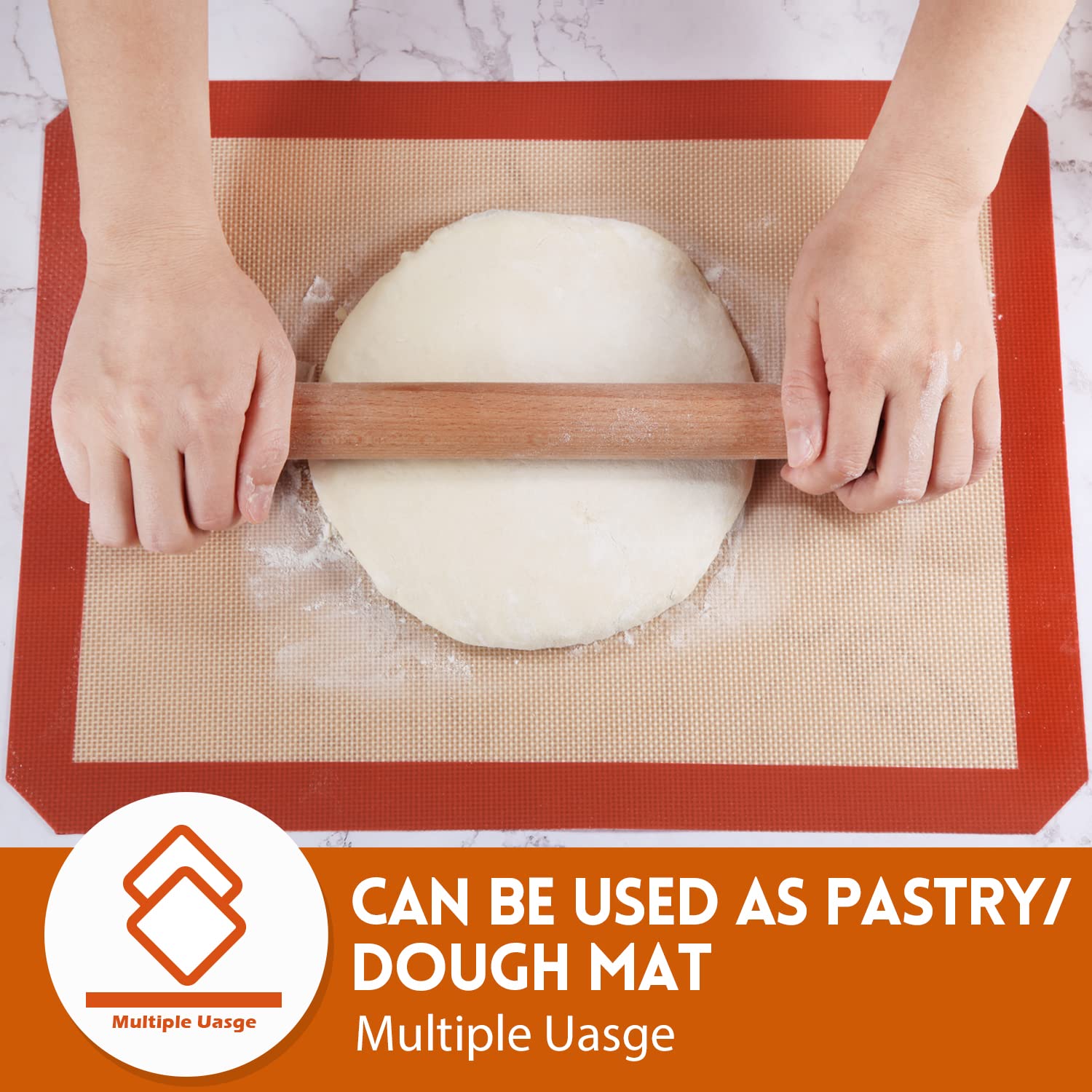 STATINT reusable silicone baking mat for quick cleanup.