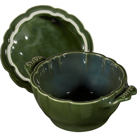 Staub Artichoke Cocotte Basil ideal for dips and small servings.