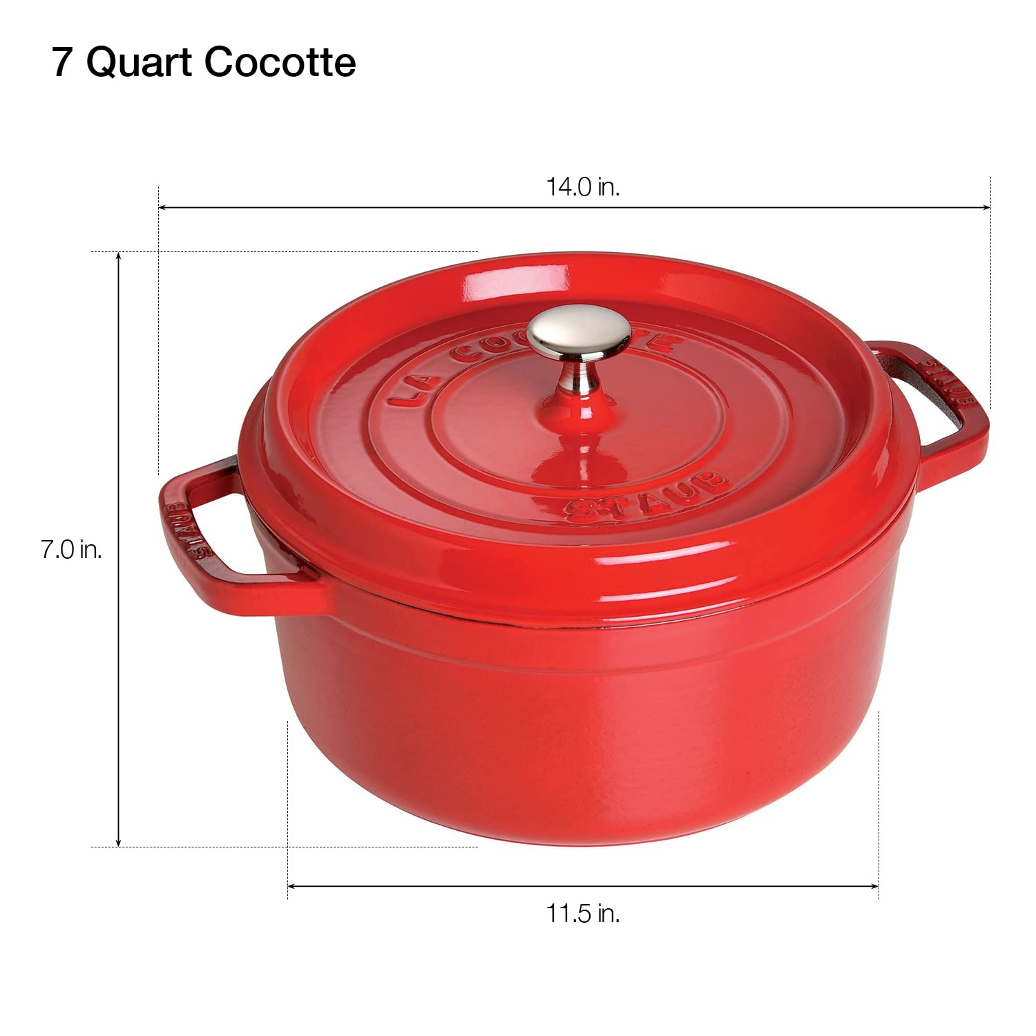 Staub oven-safe up to 900F for searing and slow cooking.