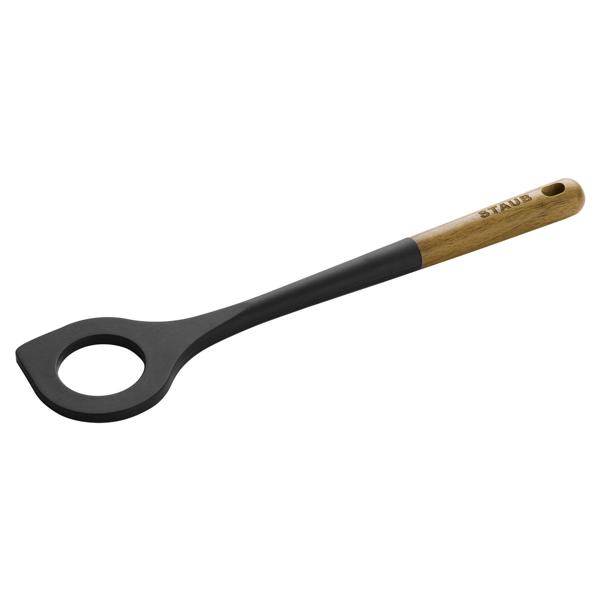 STAUB Risotto Spoon angled edge for even stirring and gentle grains.