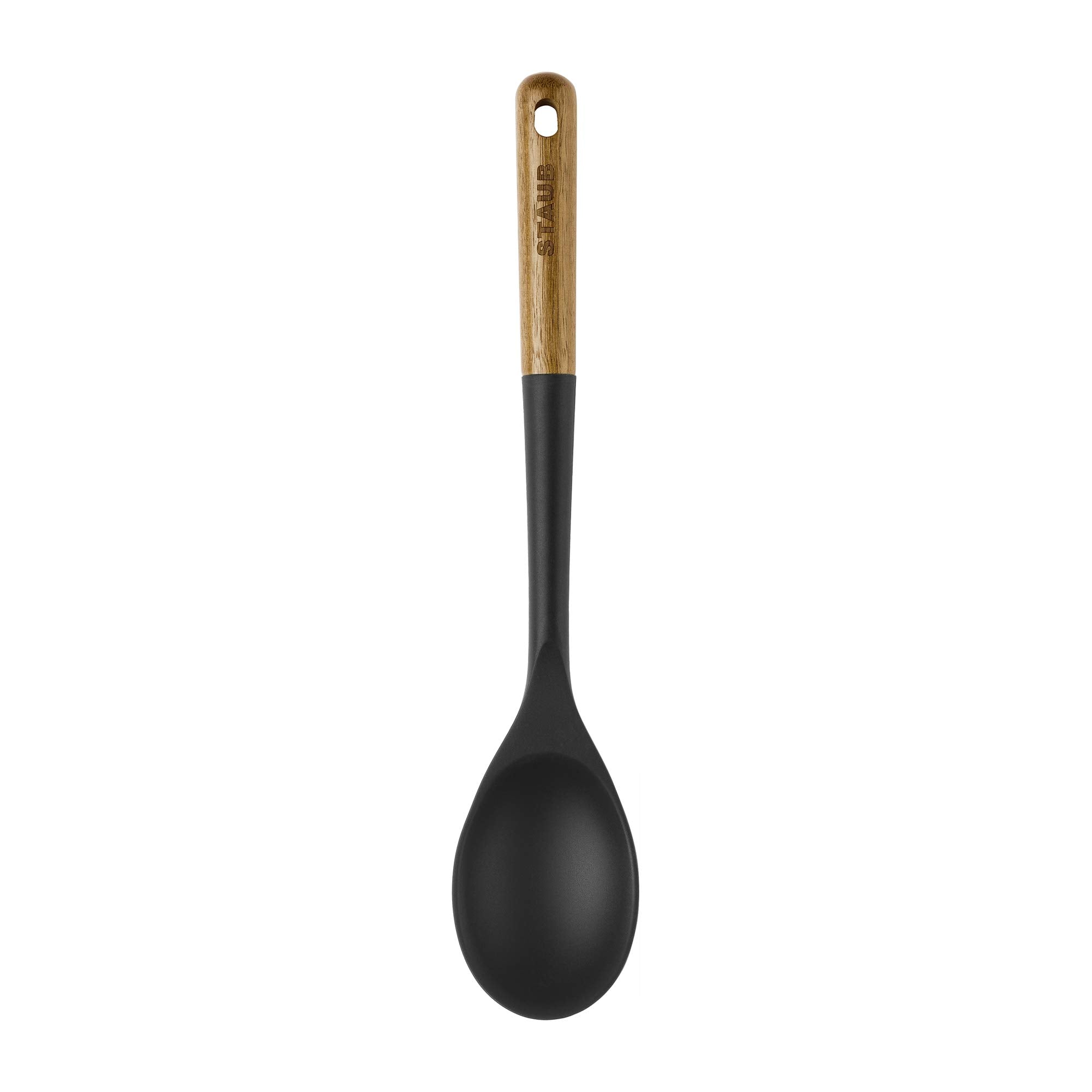 STAUB silicone spoon is safe on all nonstick cookware surfaces.