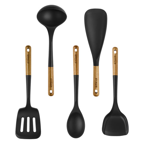 STAUB silicone 5-piece set on countertop for versatile cooking