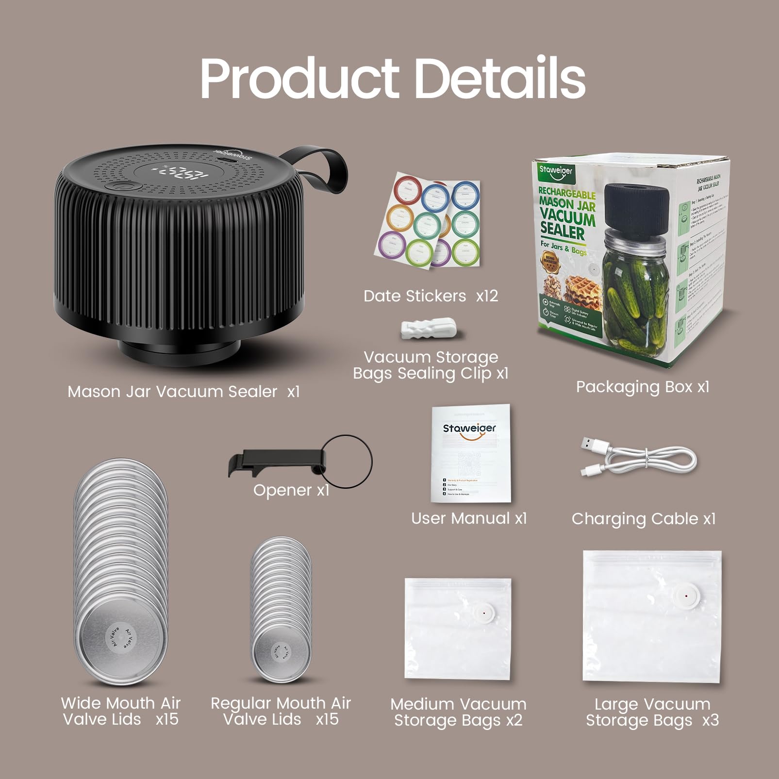 Eco-friendly Staweiger kit with reusable lids reduces waste