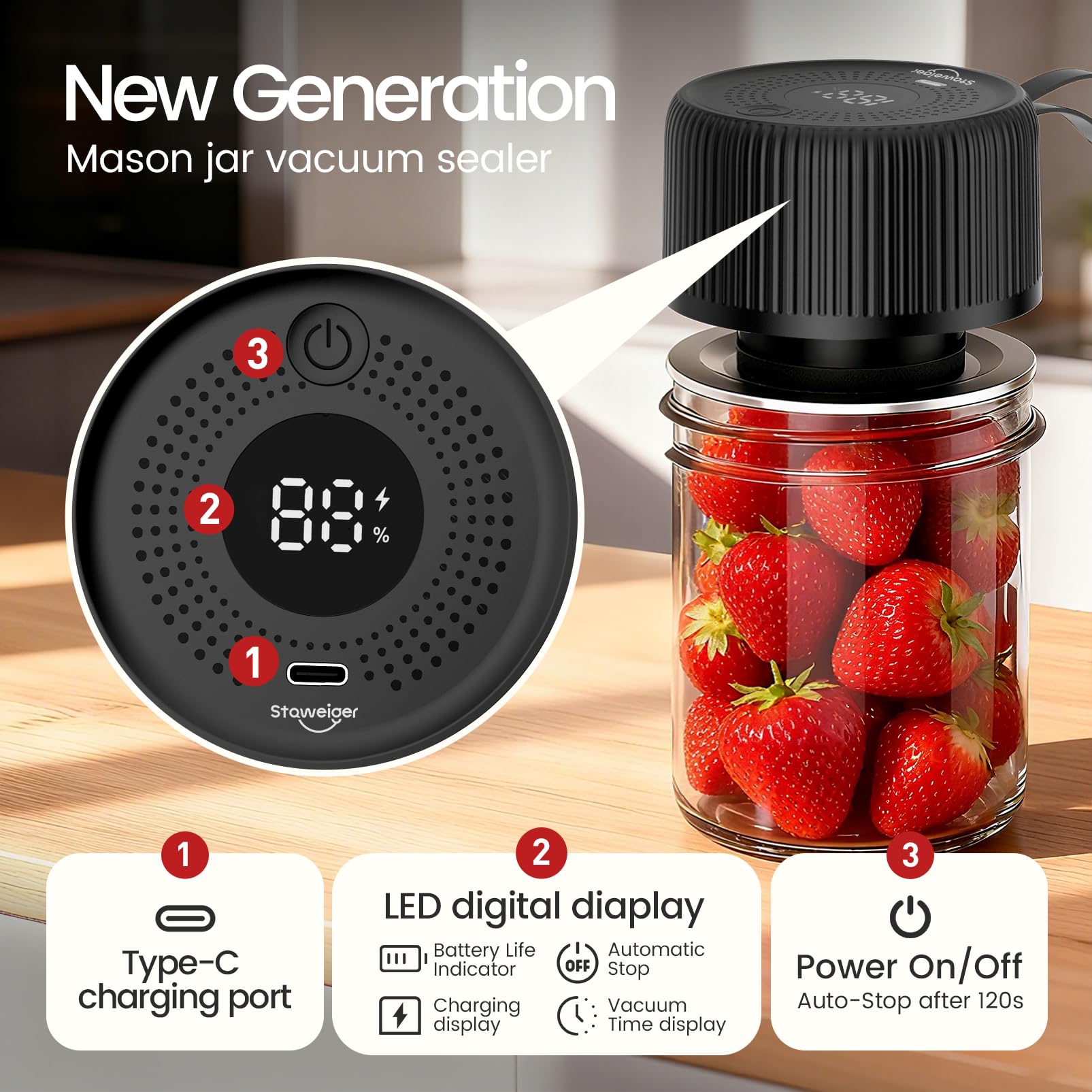 Staweiger regular-mouth lids shown for versatile jar use