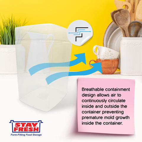 Stay Fresh sugar container transparent body helps see contents at a glance.