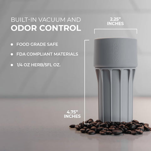 Staze durable travel jar offers lightweight, secure on the go storage.
