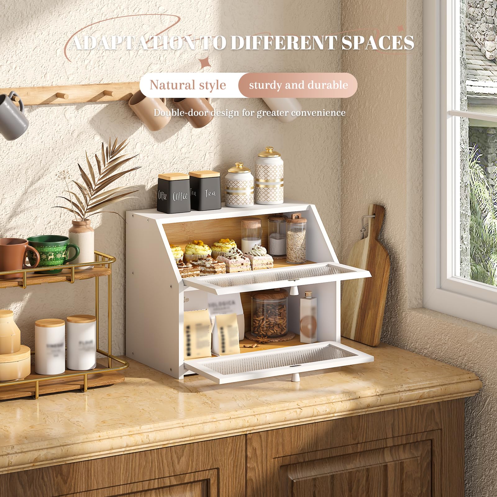 STDDRE corner-friendly storage solution blends with various kitchen decors.