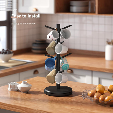 STDDRE compact space-saving mug rack on a kitchen counter