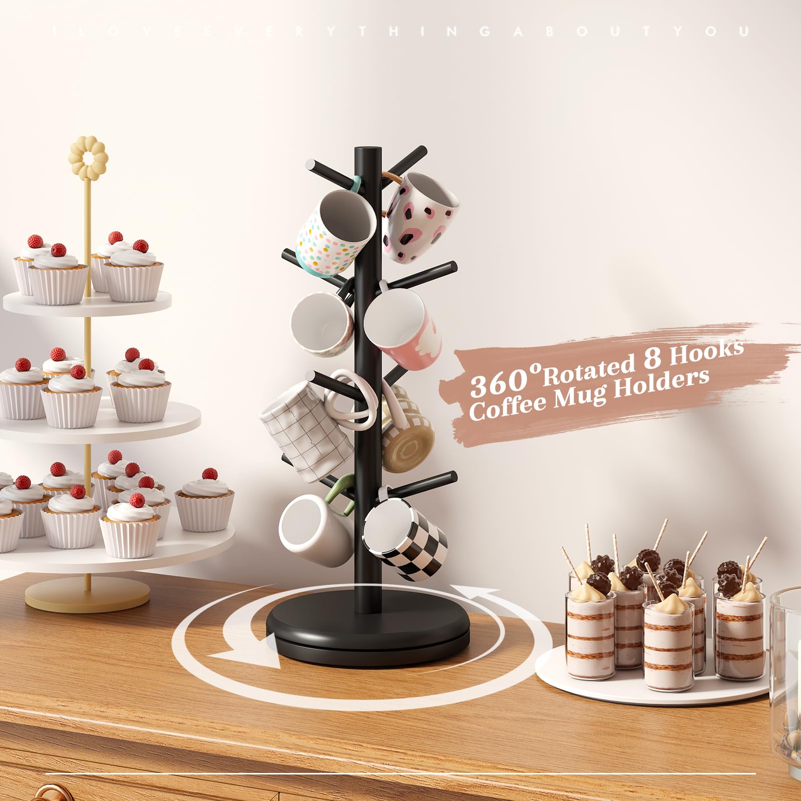 STDDRE countertop mug rack keeping mugs neatly on the kitchen counter